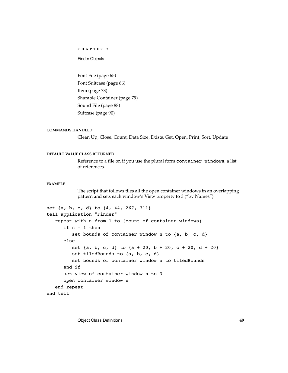 Apple AppleScript Finder Guide User Manual | Page 61 / 168
