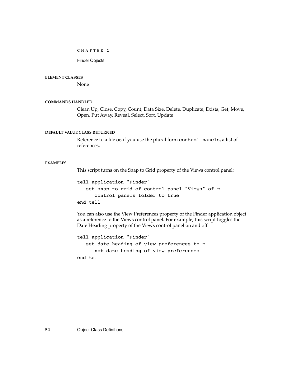 Apple AppleScript Finder Guide User Manual | Page 66 / 168