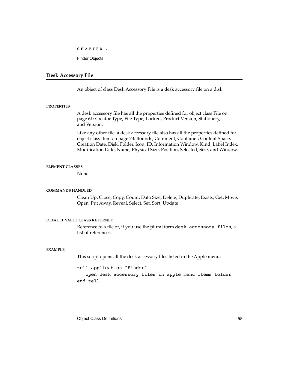 Apple AppleScript Finder Guide User Manual | Page 67 / 168