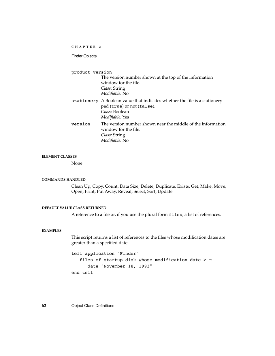 Apple AppleScript Finder Guide User Manual | Page 74 / 168