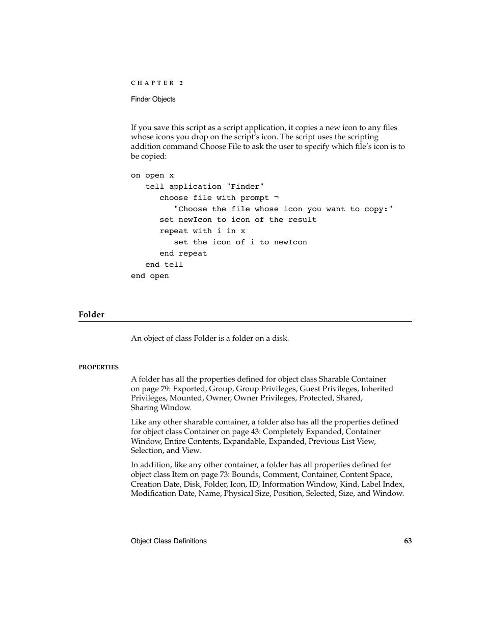 Apple AppleScript Finder Guide User Manual | Page 75 / 168