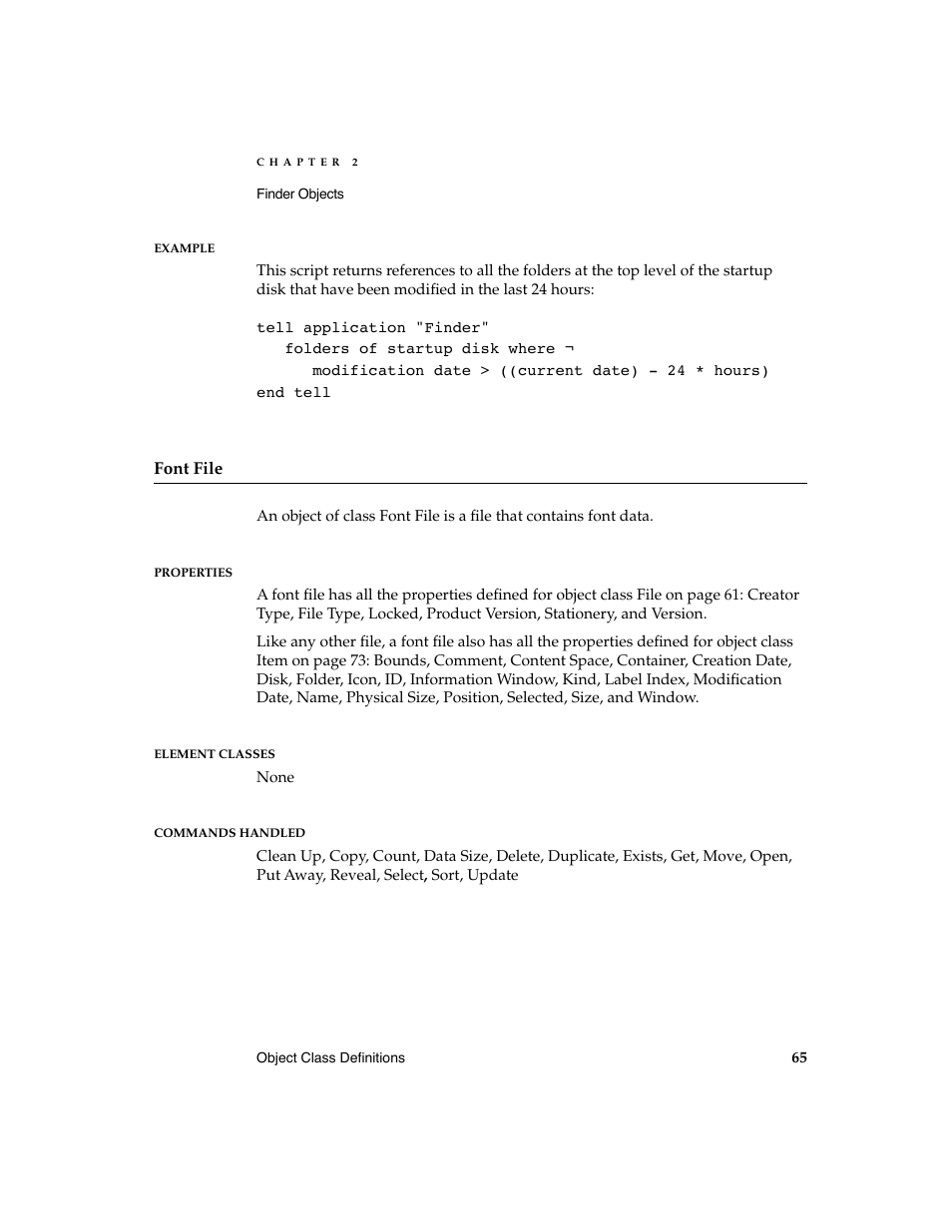 Apple AppleScript Finder Guide User Manual | Page 77 / 168