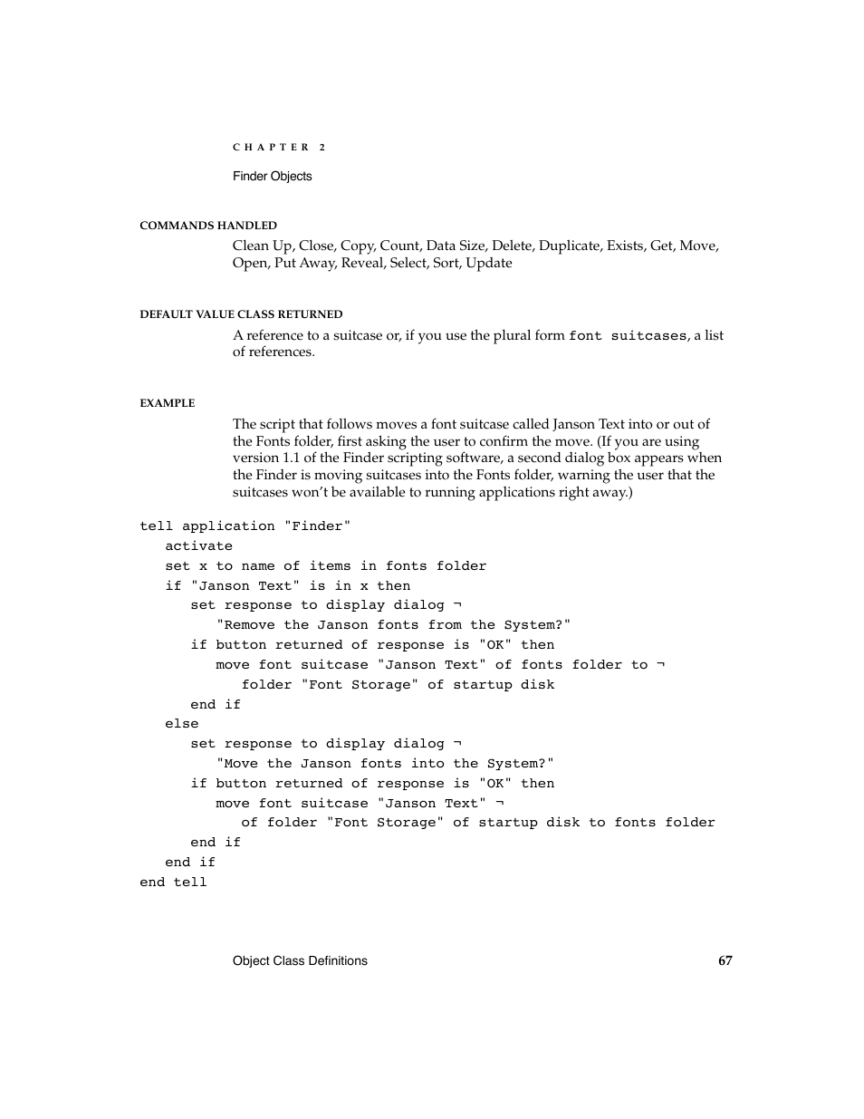 Apple AppleScript Finder Guide User Manual | Page 79 / 168
