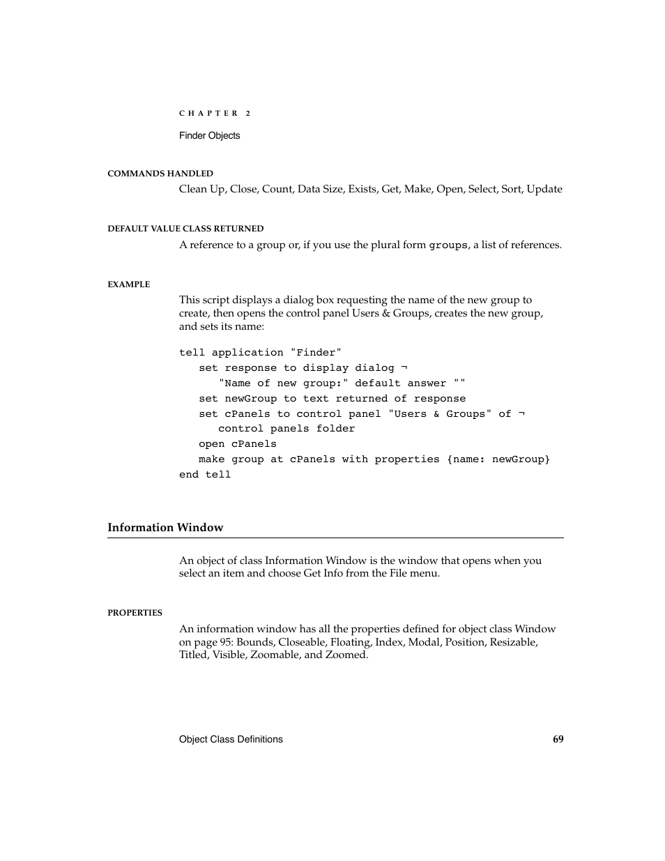 Apple AppleScript Finder Guide User Manual | Page 81 / 168