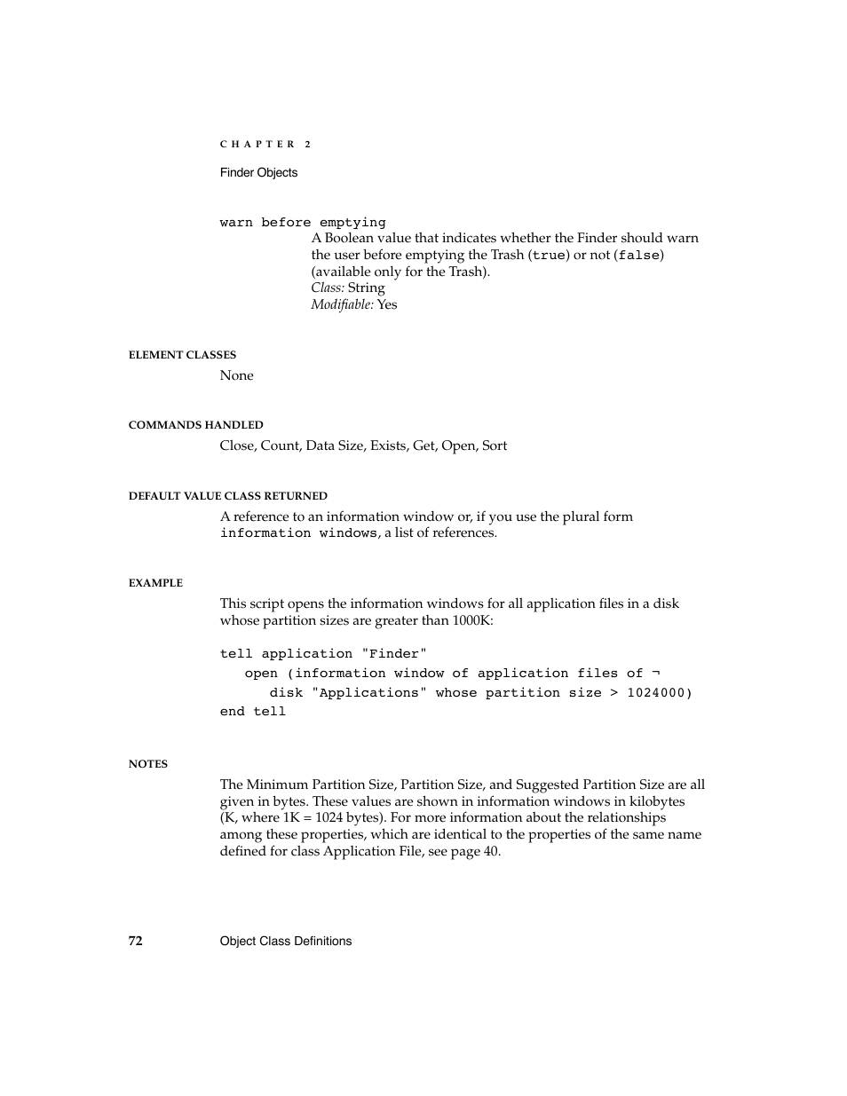 Apple AppleScript Finder Guide User Manual | Page 84 / 168