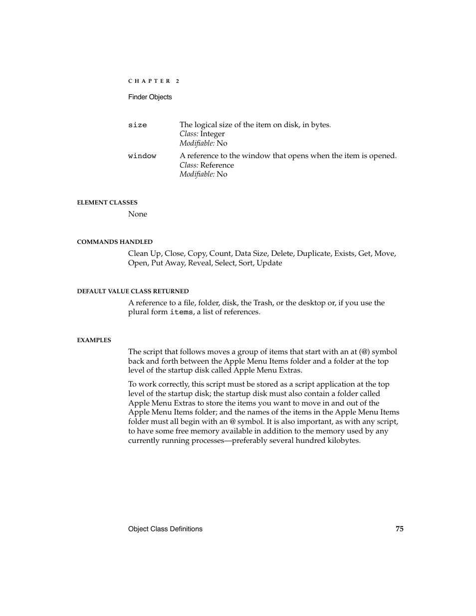 Apple AppleScript Finder Guide User Manual | Page 87 / 168