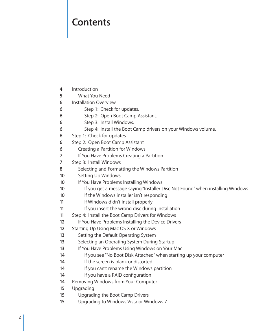 Apple Boot Camp Mac OS X v10.6 Snow Leopard User Manual | Page 2 / 18