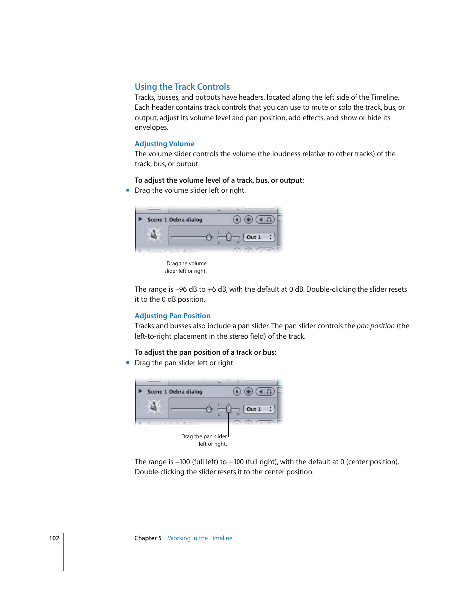 Using the track controls | Apple Soundtrack Pro User Manual | Page 102 / 311