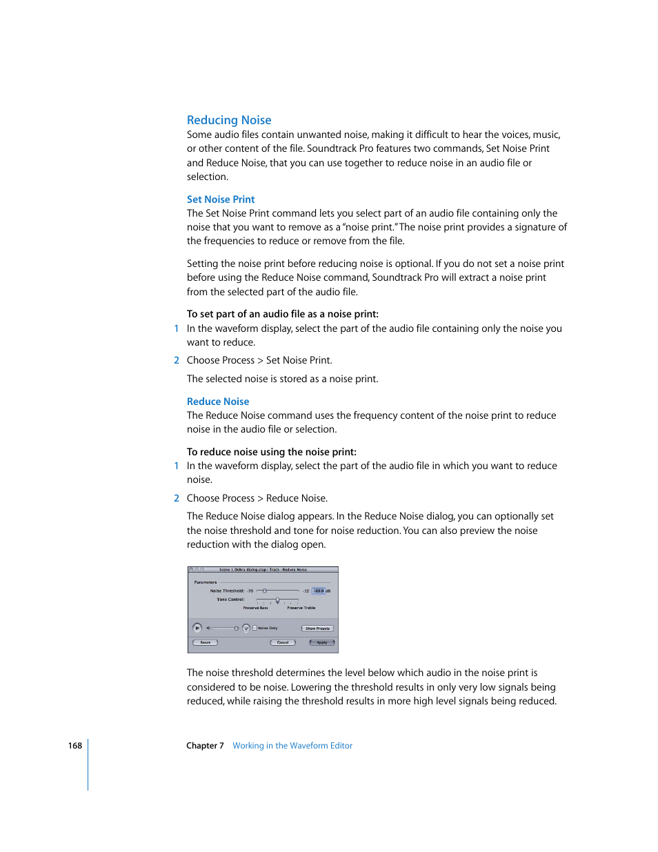 Reducing noise | Apple Soundtrack Pro User Manual | Page 168 / 311