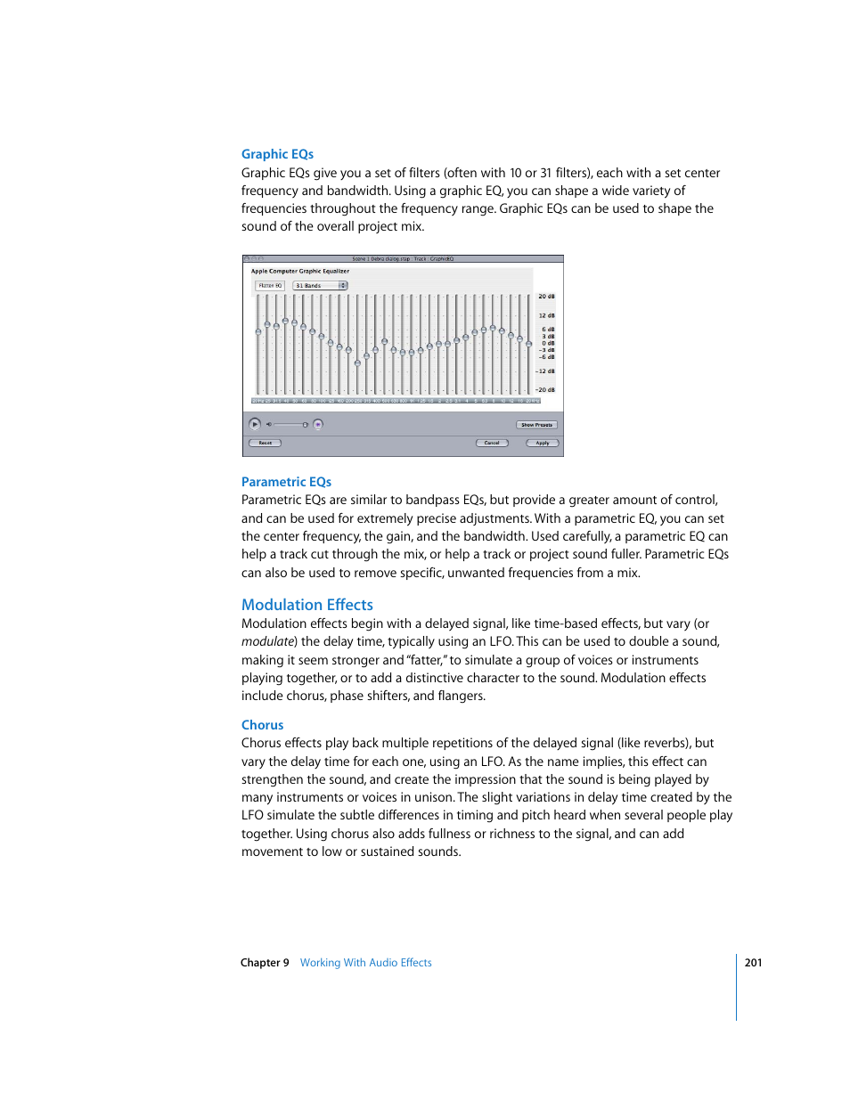 Modulation effects | Apple Soundtrack Pro User Manual | Page 201 / 311