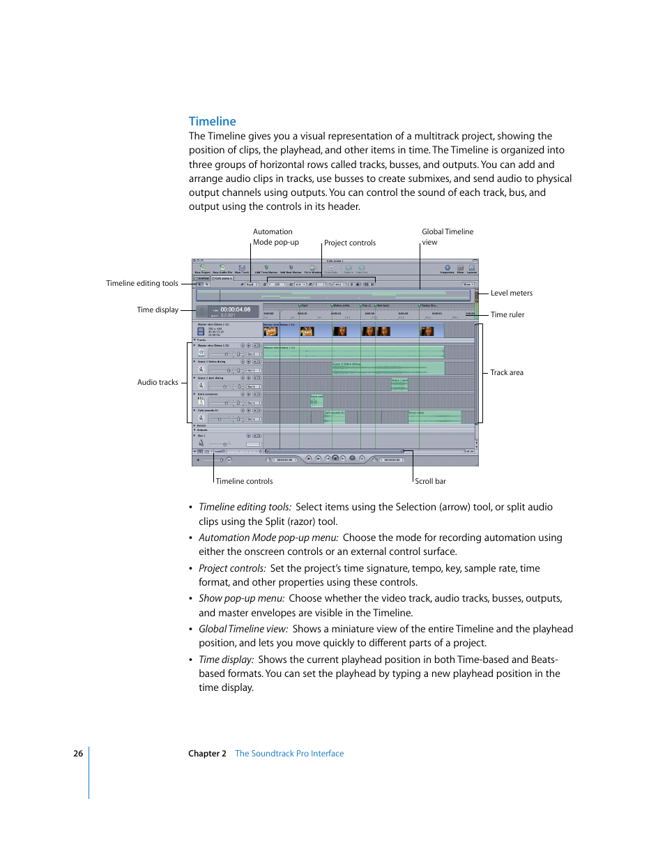 Timeline | Apple Soundtrack Pro User Manual | Page 26 / 311