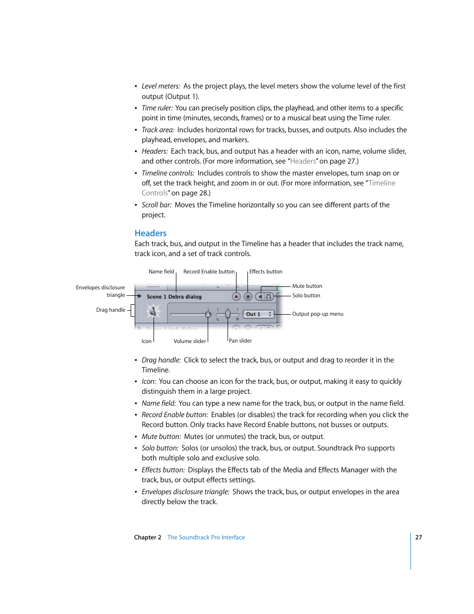 Headers | Apple Soundtrack Pro User Manual | Page 27 / 311