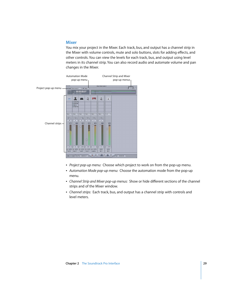 Mixer | Apple Soundtrack Pro User Manual | Page 29 / 311