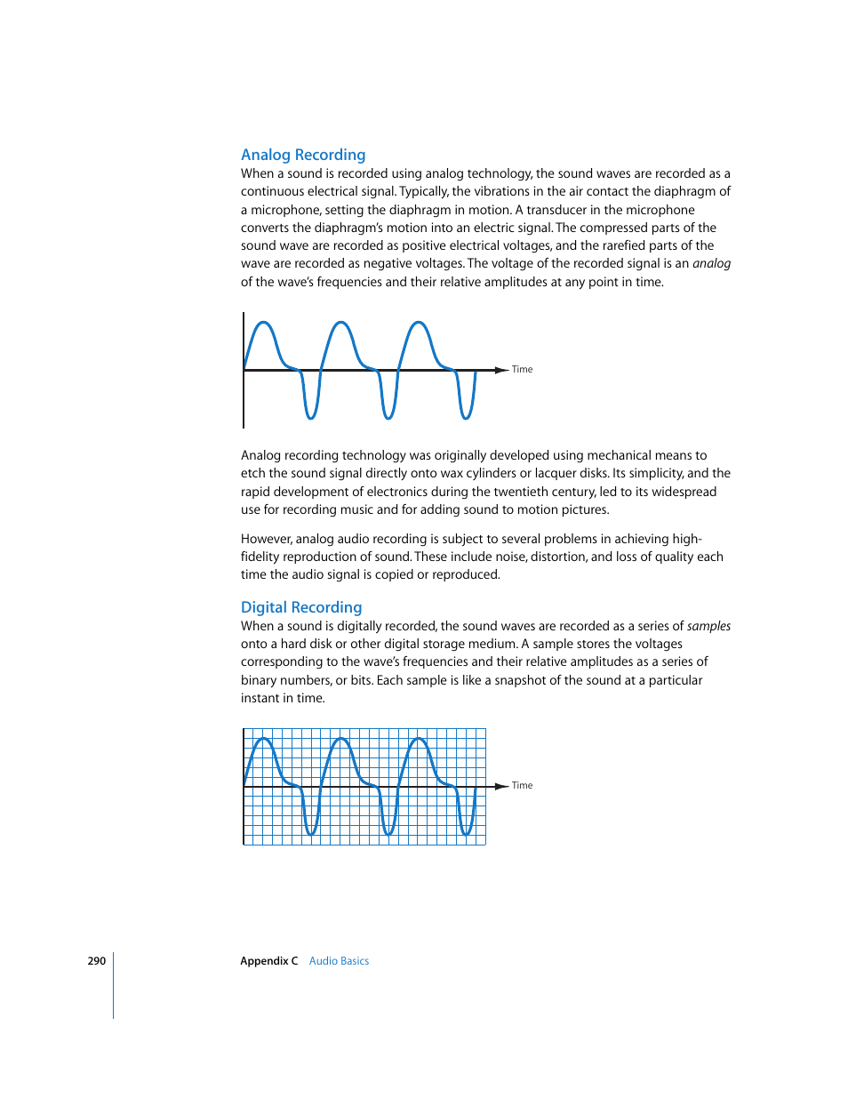 Analog recording, Digital recording | Apple Soundtrack Pro User Manual | Page 290 / 311