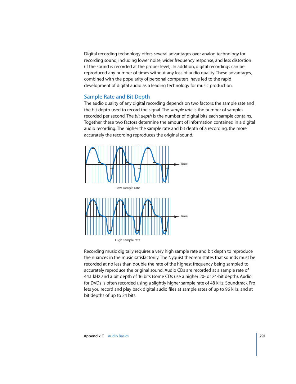 Sample rate and bit depth | Apple Soundtrack Pro User Manual | Page 291 / 311