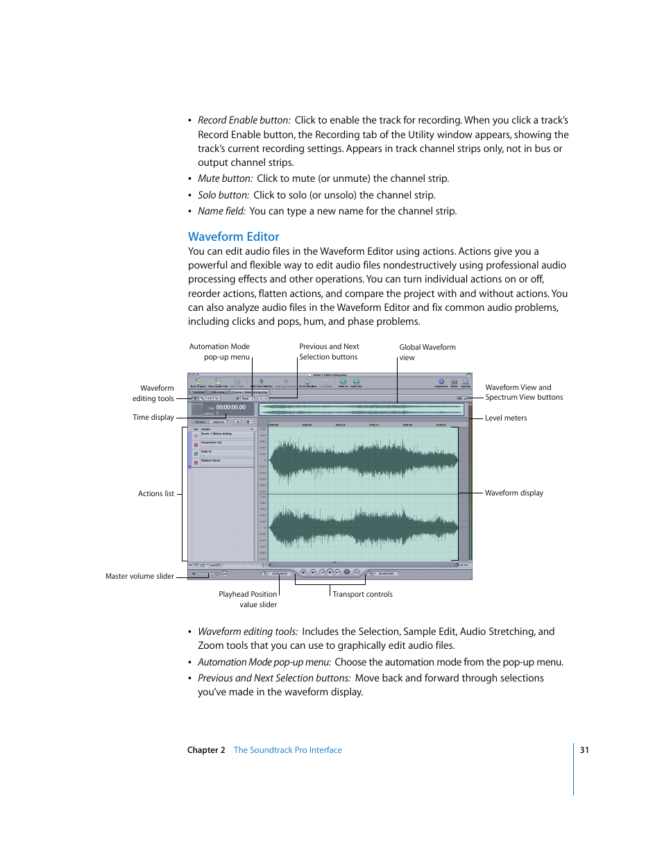 Waveform editor | Apple Soundtrack Pro User Manual | Page 31 / 311