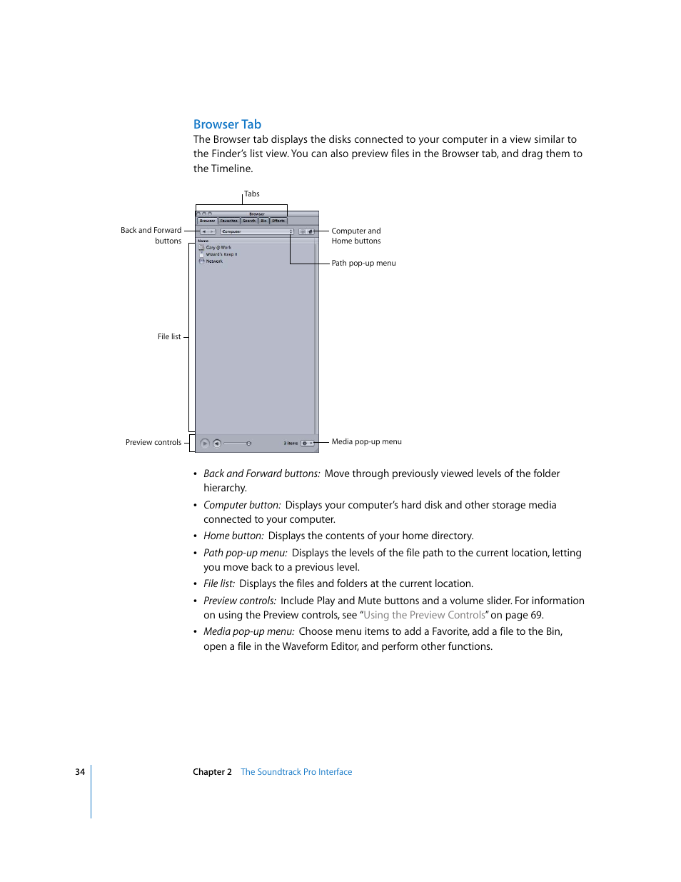 Browser tab | Apple Soundtrack Pro User Manual | Page 34 / 311