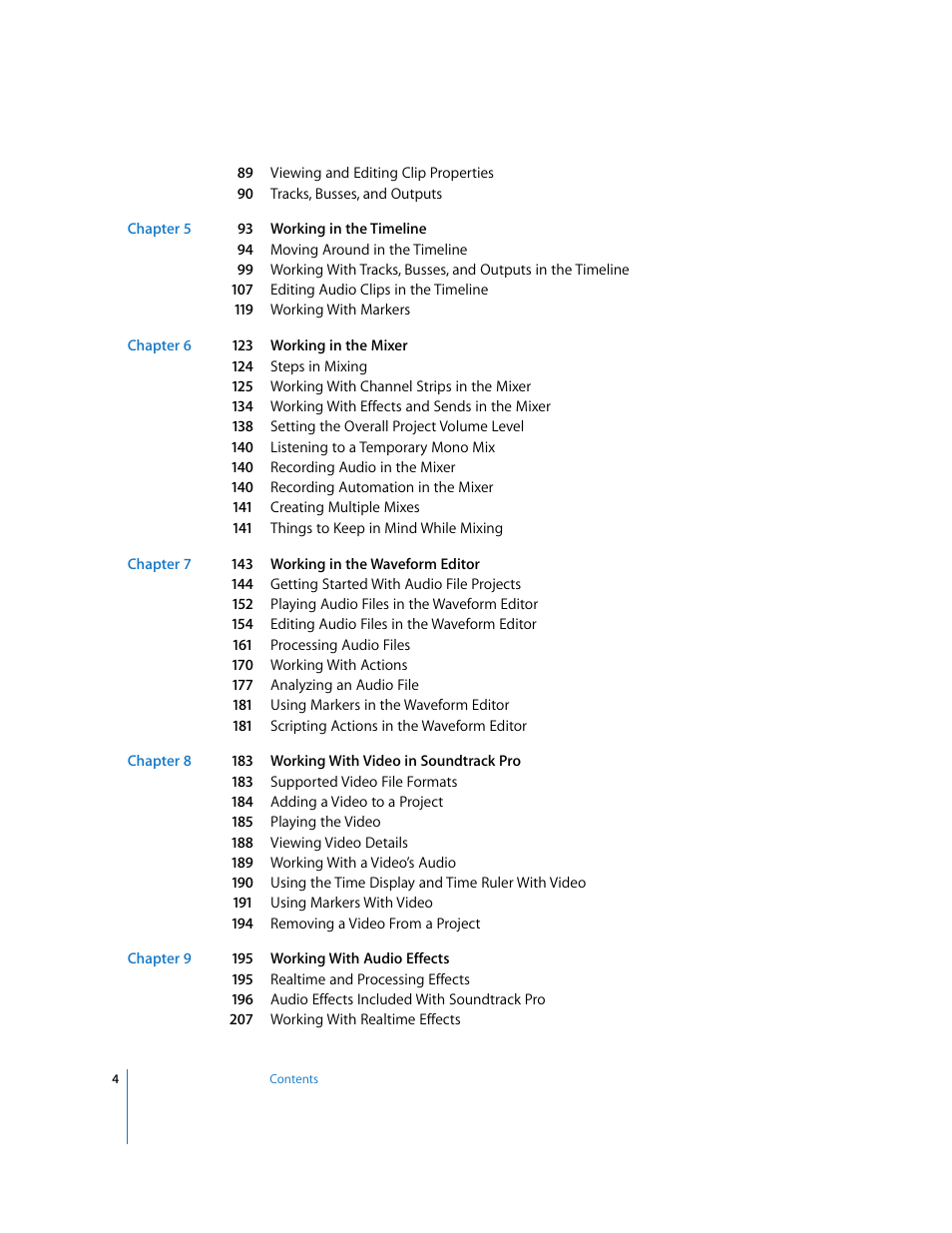 Apple Soundtrack Pro User Manual | Page 4 / 311