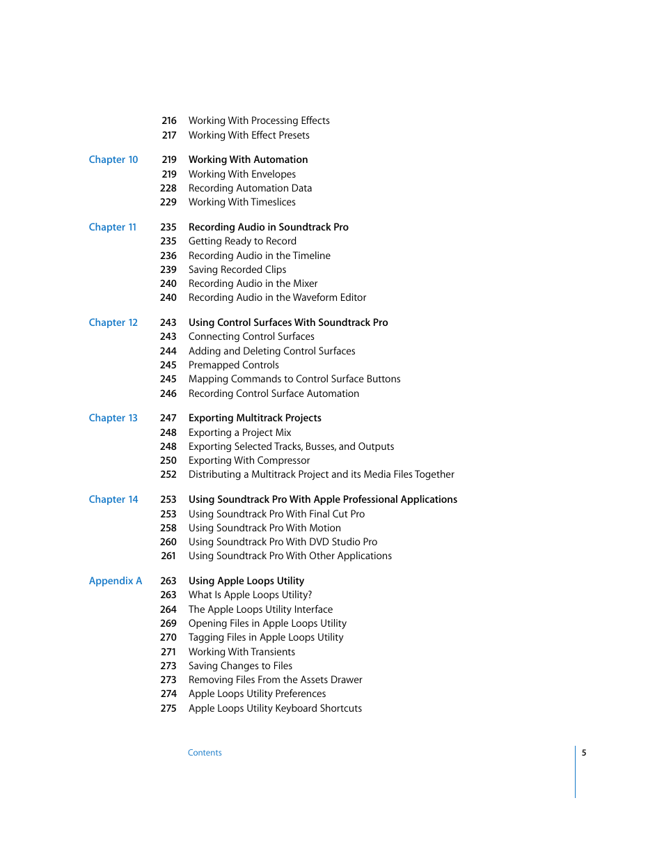 Apple Soundtrack Pro User Manual | Page 5 / 311