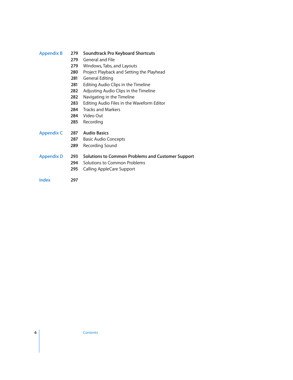 Apple Soundtrack Pro User Manual | Page 6 / 311