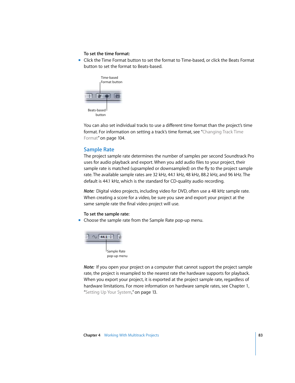 Sample rate | Apple Soundtrack Pro User Manual | Page 83 / 311