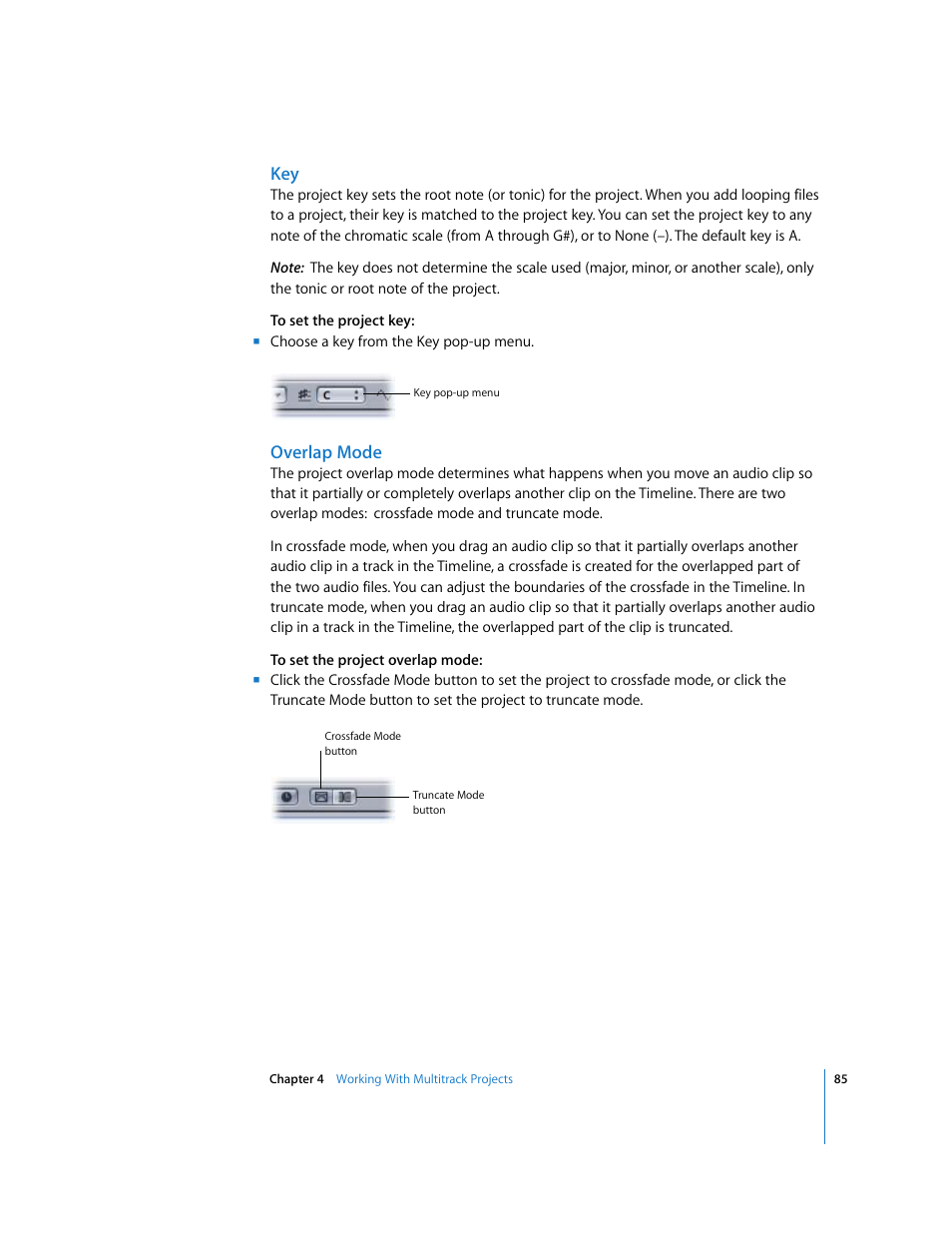 Overlap mode | Apple Soundtrack Pro User Manual | Page 85 / 311