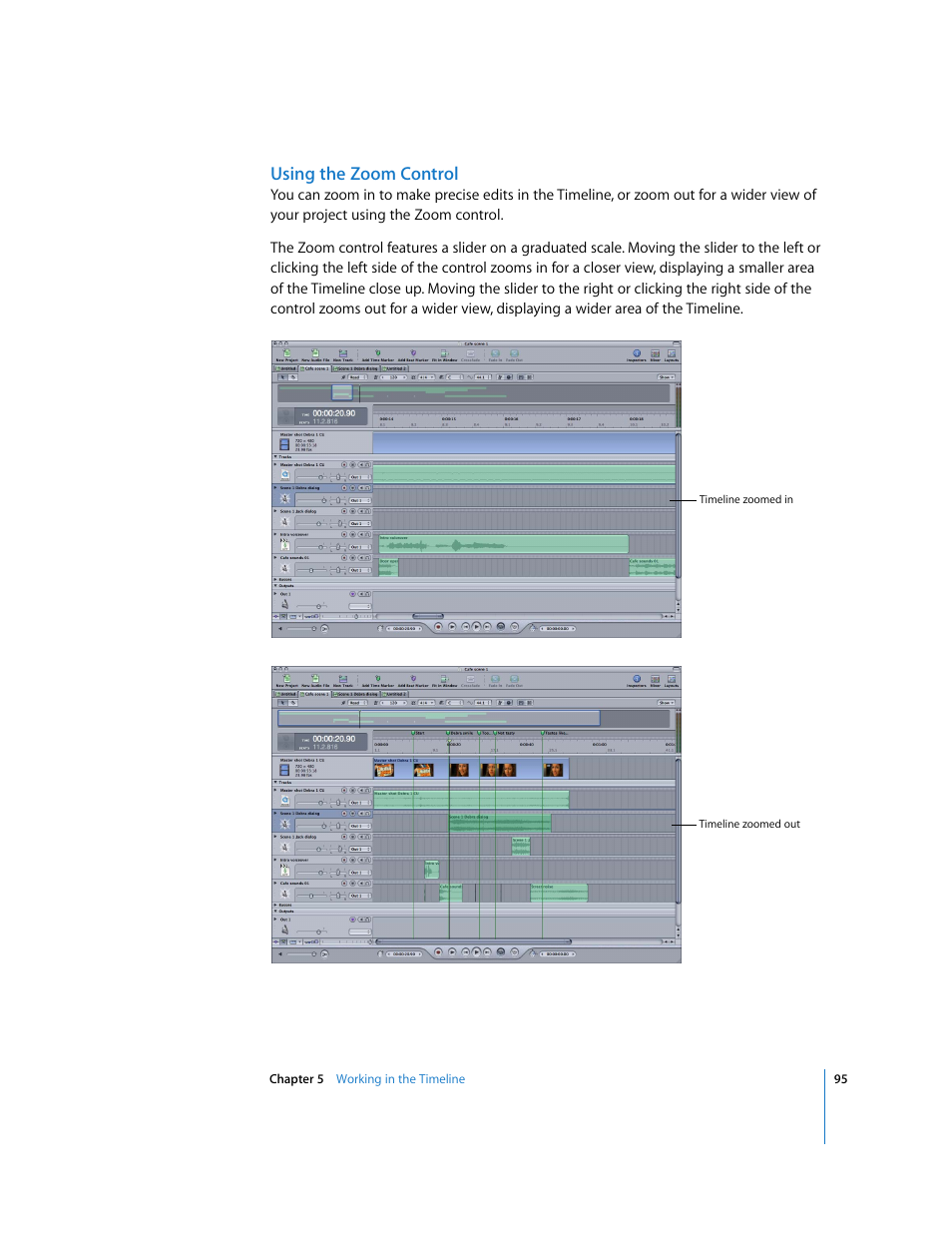 Using the zoom control | Apple Soundtrack Pro User Manual | Page 95 / 311