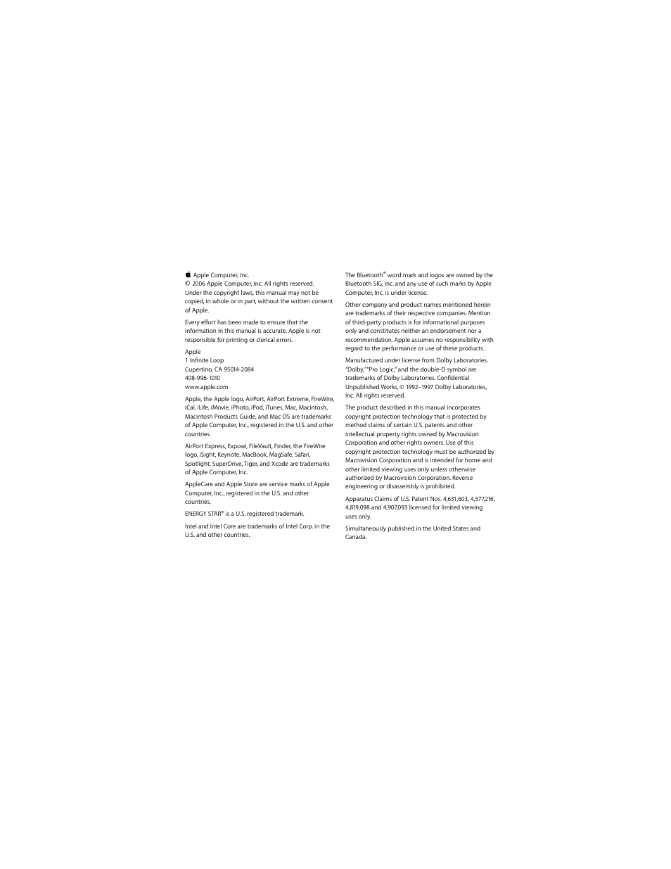 Apple MacBook Pro (15-inch and 17-inch, Inel Core 2 Duo) User Manual | Page 79 / 80