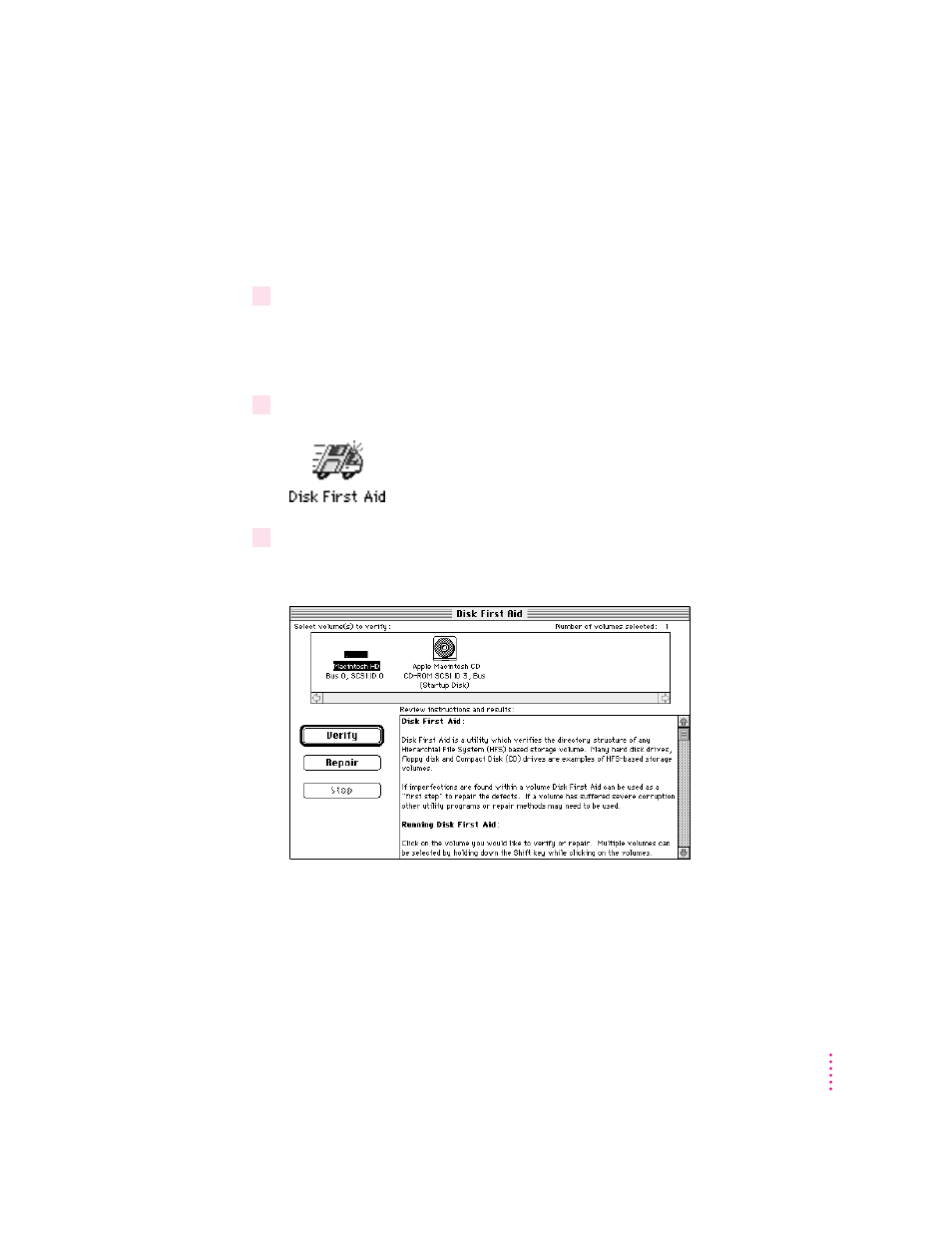 Repairing a damaged disk | Apple Power Macintosh 8600 User Manual | Page 187 / 267