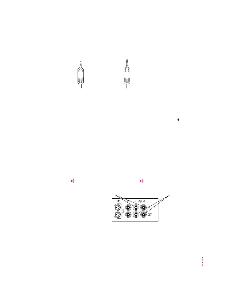 The left and right rca-type audio ports | Apple Power Macintosh 8600 User Manual | Page 77 / 267