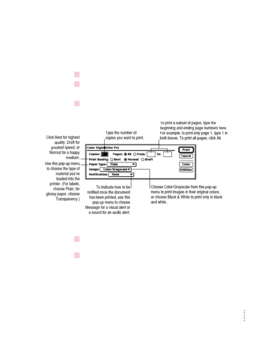 Printing a document | Apple Color StyleWriter Pro User Manual | Page 31 / 73