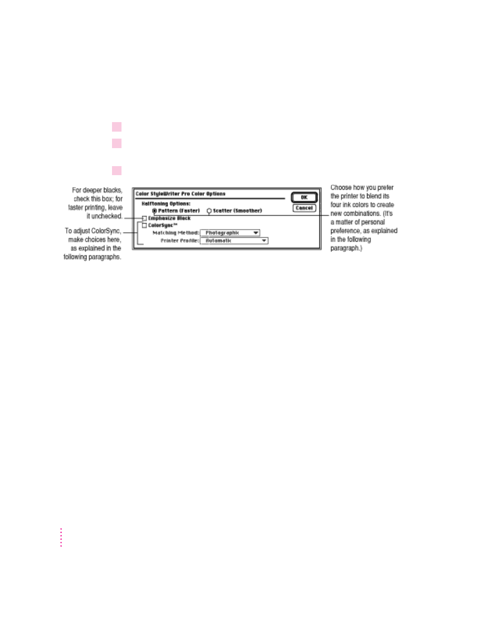 Adjusting color options | Apple Color StyleWriter Pro User Manual | Page 32 / 73