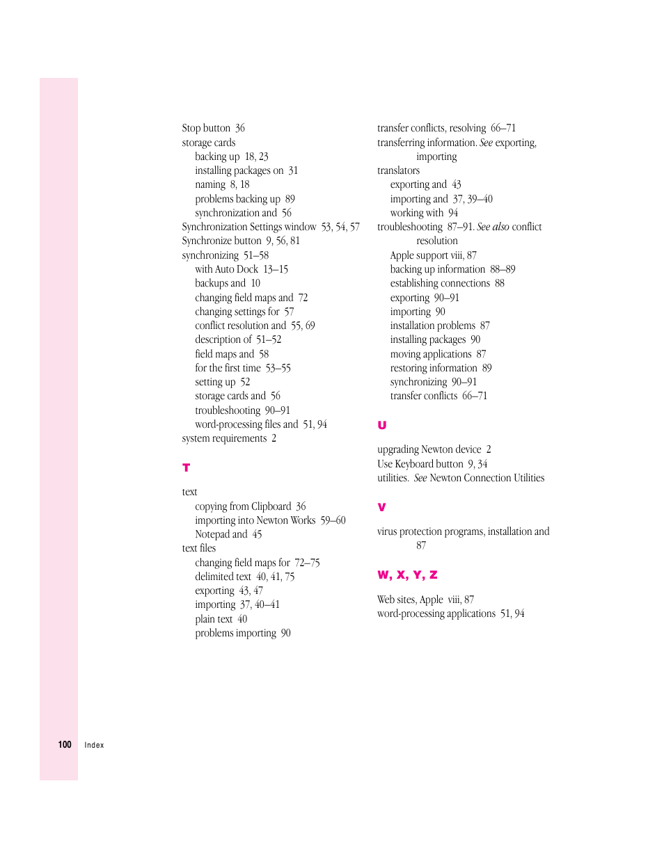 Apple Newton Connection Utilities (for Windows) User Manual | Page 100 / 108