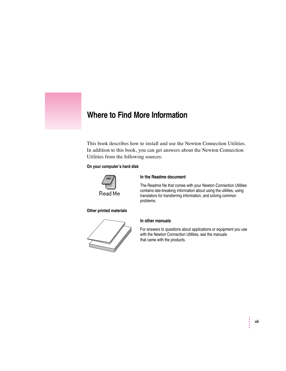 Where to find more information | Apple Newton Connection Utilities (for Windows) User Manual | Page 107 / 108