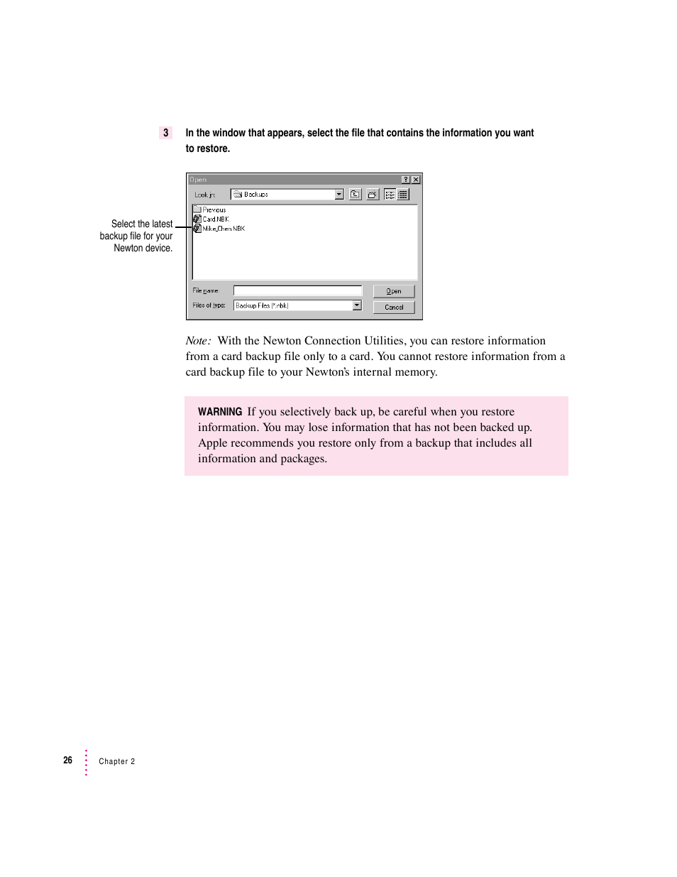 Apple Newton Connection Utilities (for Windows) User Manual | Page 26 / 108