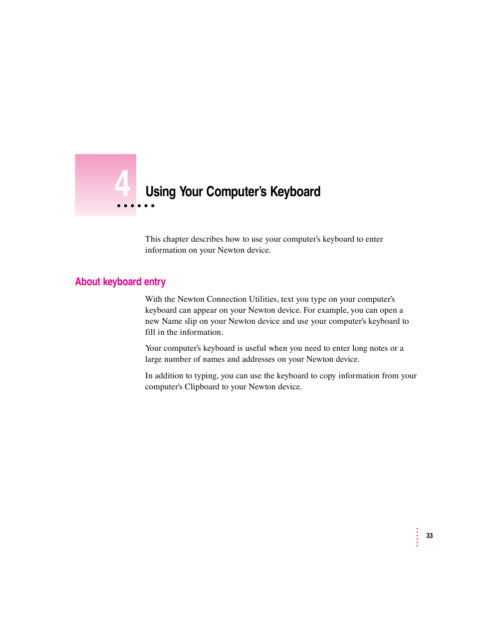 Apple Newton Connection Utilities (for Windows) User Manual | Page 33 / 108