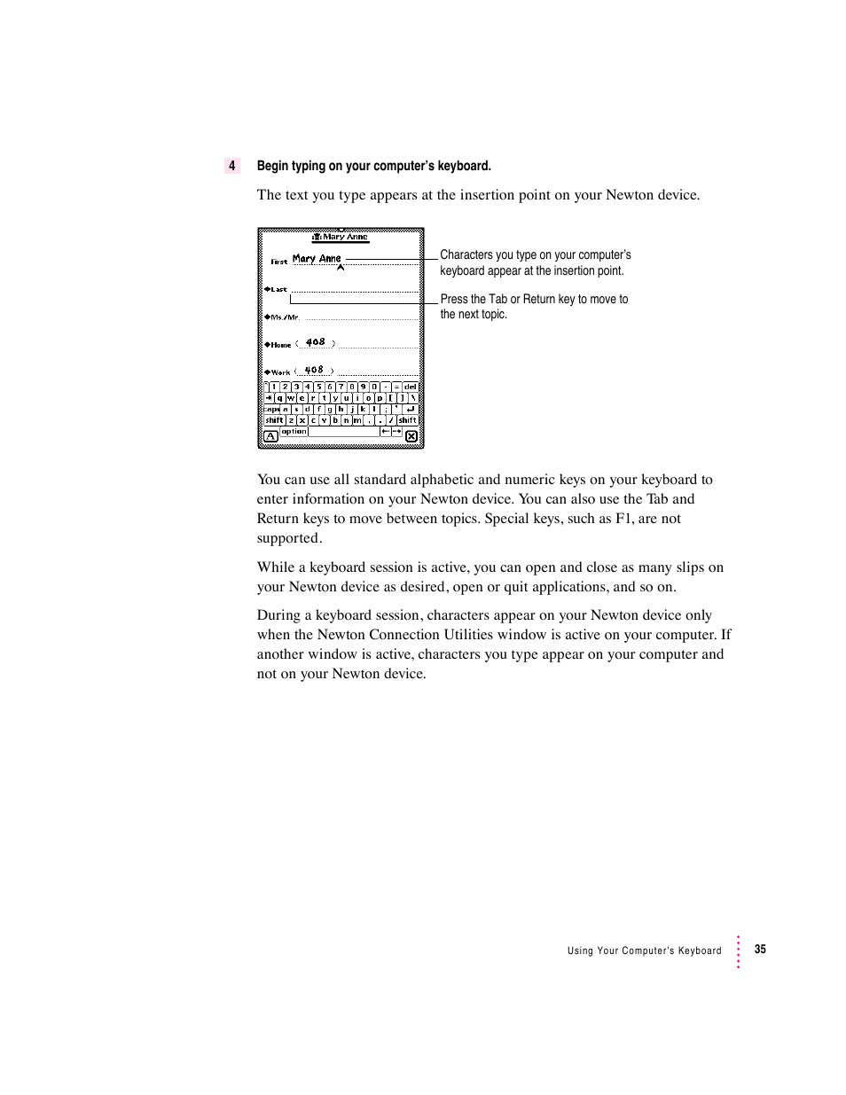 Apple Newton Connection Utilities (for Windows) User Manual | Page 35 / 108