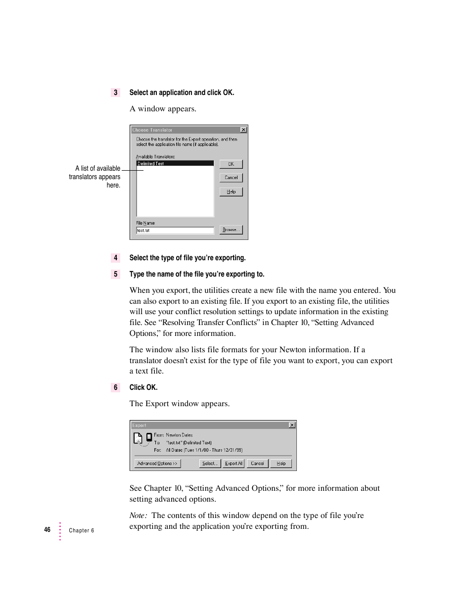 Apple Newton Connection Utilities (for Windows) User Manual | Page 46 / 108