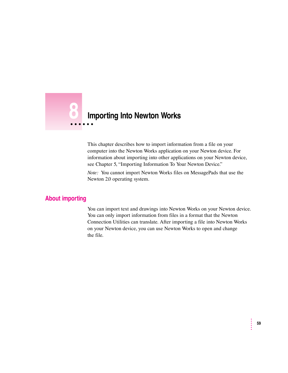 Apple Newton Connection Utilities (for Windows) User Manual | Page 59 / 108