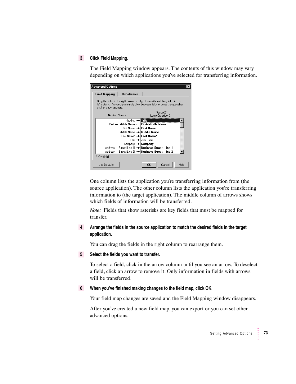 Apple Newton Connection Utilities (for Windows) User Manual | Page 73 / 108