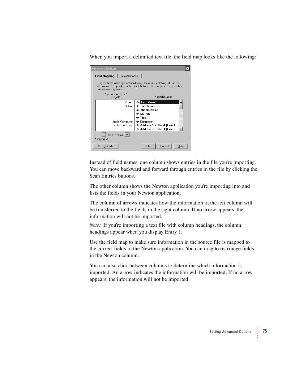 Apple Newton Connection Utilities (for Windows) User Manual | Page 75 / 108