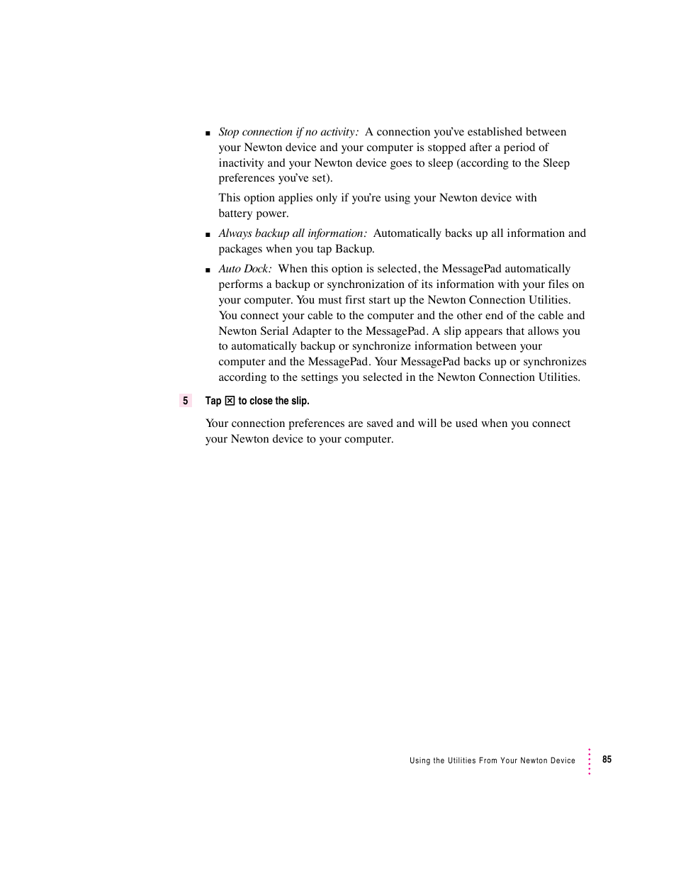 Apple Newton Connection Utilities (for Windows) User Manual | Page 85 / 108