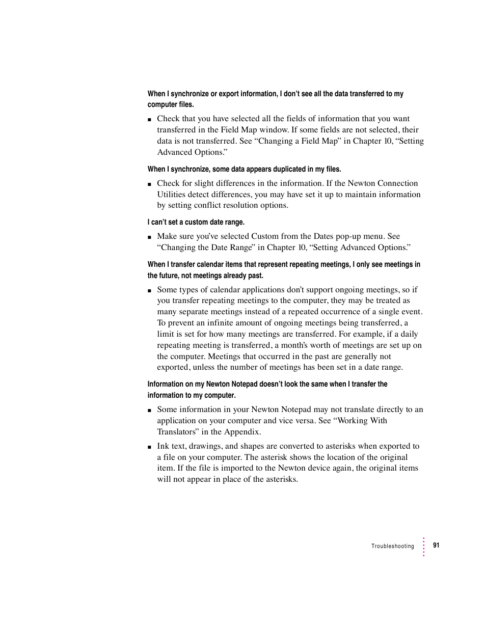 Apple Newton Connection Utilities (for Windows) User Manual | Page 91 / 108