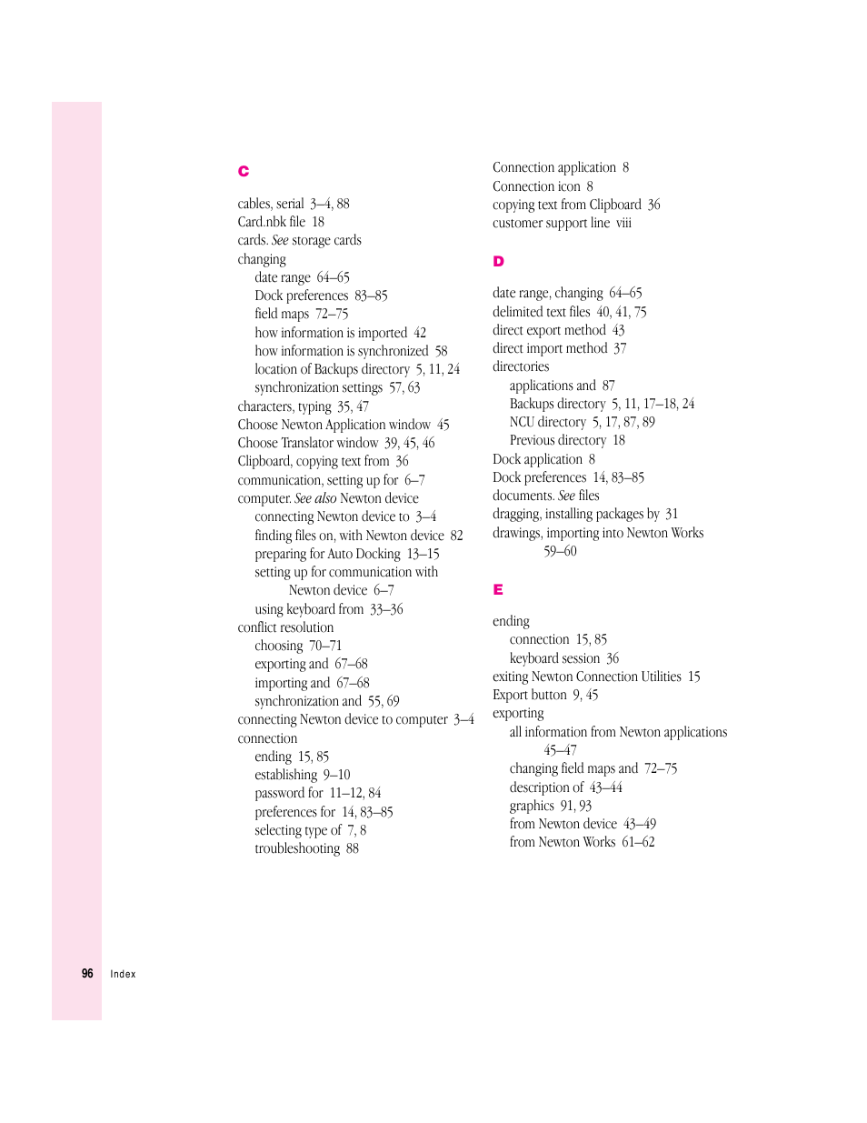 Apple Newton Connection Utilities (for Windows) User Manual | Page 96 / 108