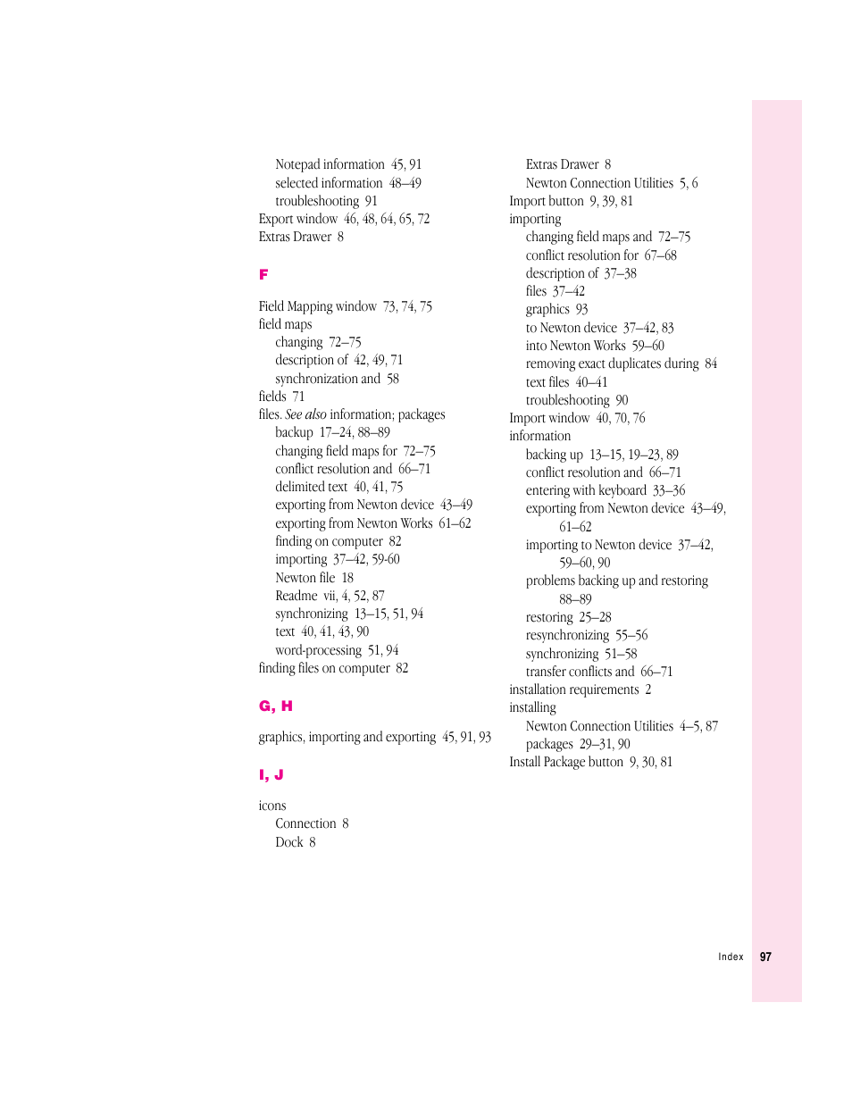 Apple Newton Connection Utilities (for Windows) User Manual | Page 97 / 108