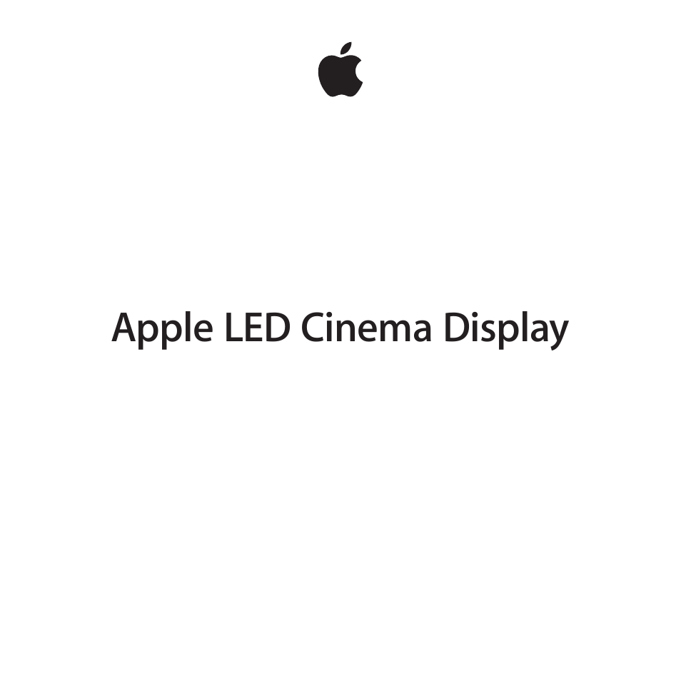 Apple LED Cinema Display (27-inch) User Manual | 104 pages