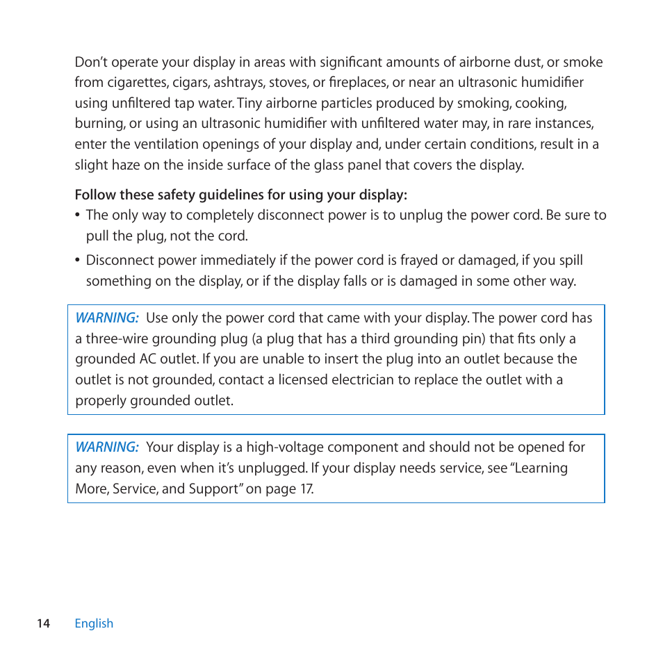 Apple LED Cinema Display (27-inch) User Manual | Page 14 / 104