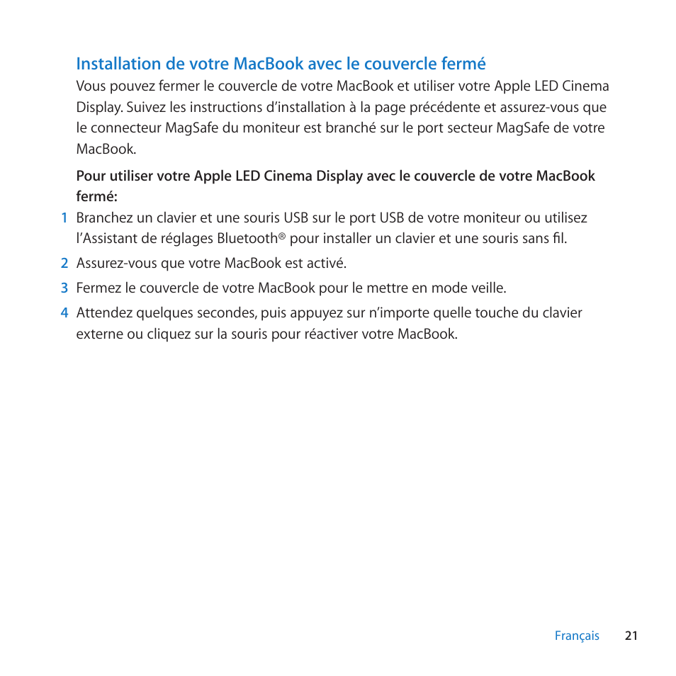 Apple LED Cinema Display (27-inch) User Manual | Page 21 / 104