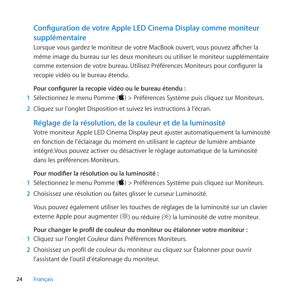 Apple LED Cinema Display (27-inch) User Manual | Page 24 / 104