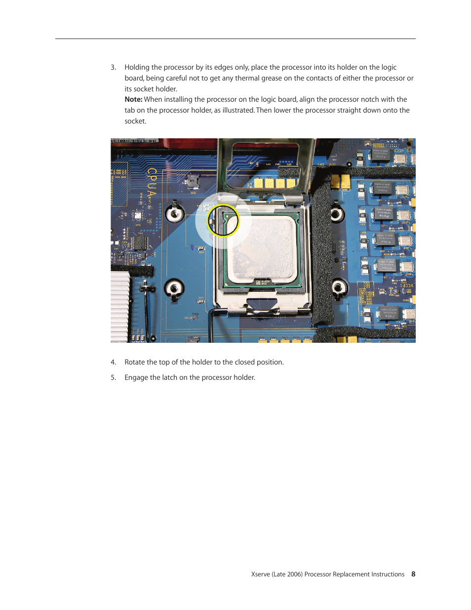 Apple Xserve Intel (Late 2006) DIY Procedure for Processor User Manual | Page 8 / 11